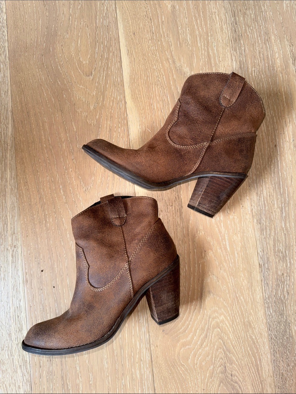 Altar'd State Womens Brown Cowboy Ankle Boots 8